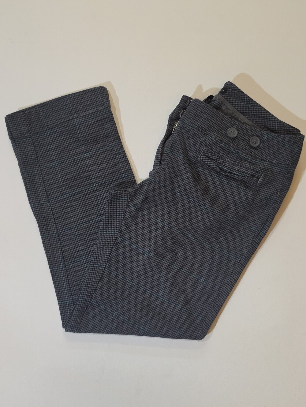 New York And Company Houndstooth Dress Pants Womens Size 2 Grey Black Academia